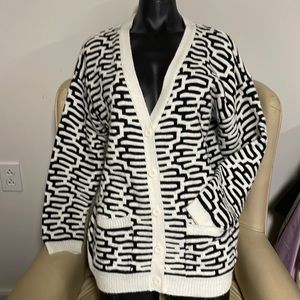 Forever 21 Black and White Patterned Cardigan